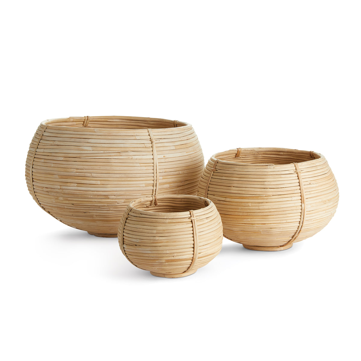 Design Shop Cane Rattan Plant Baskets, Set Of 3