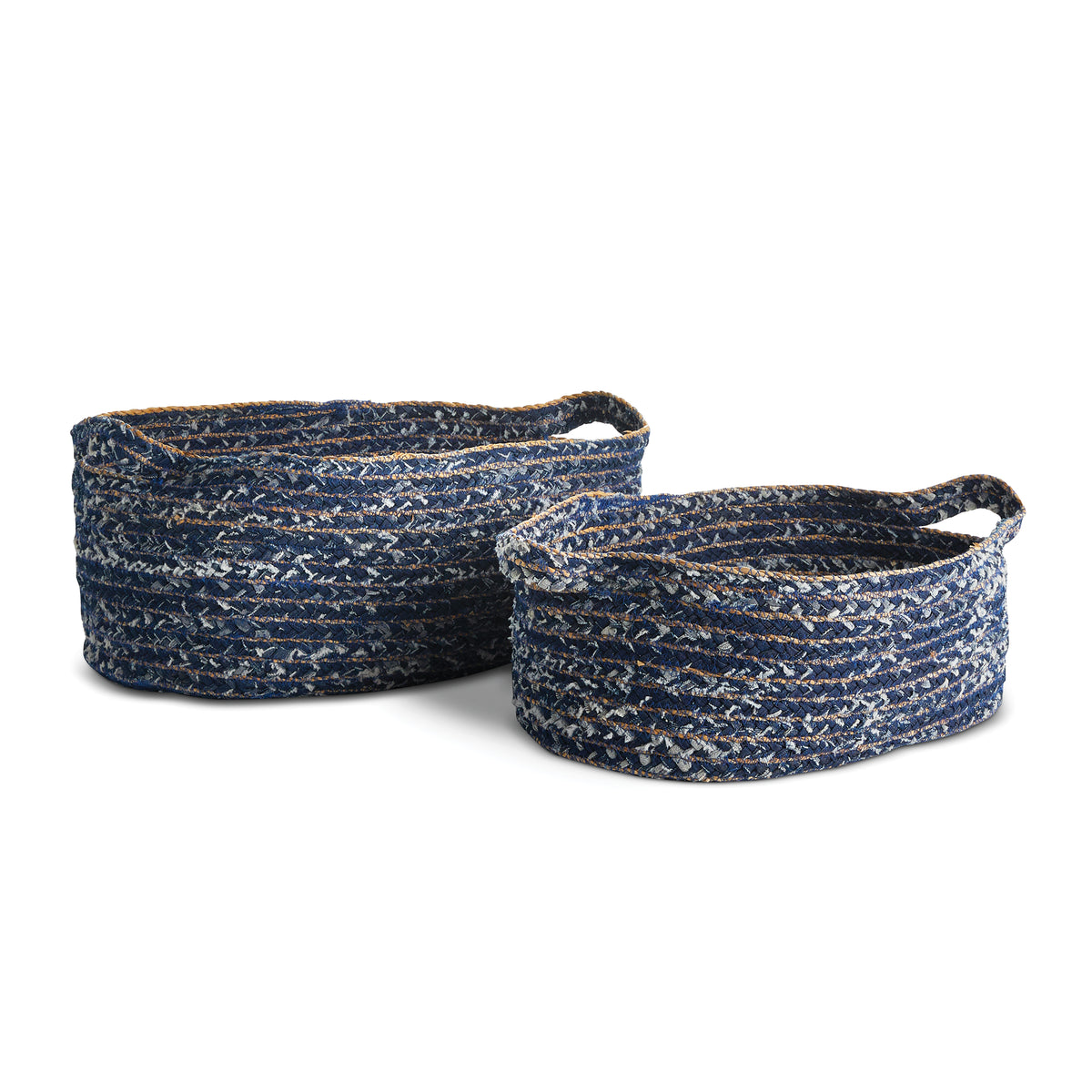 Design Shop Denim Oval Baskets, Set Of 2