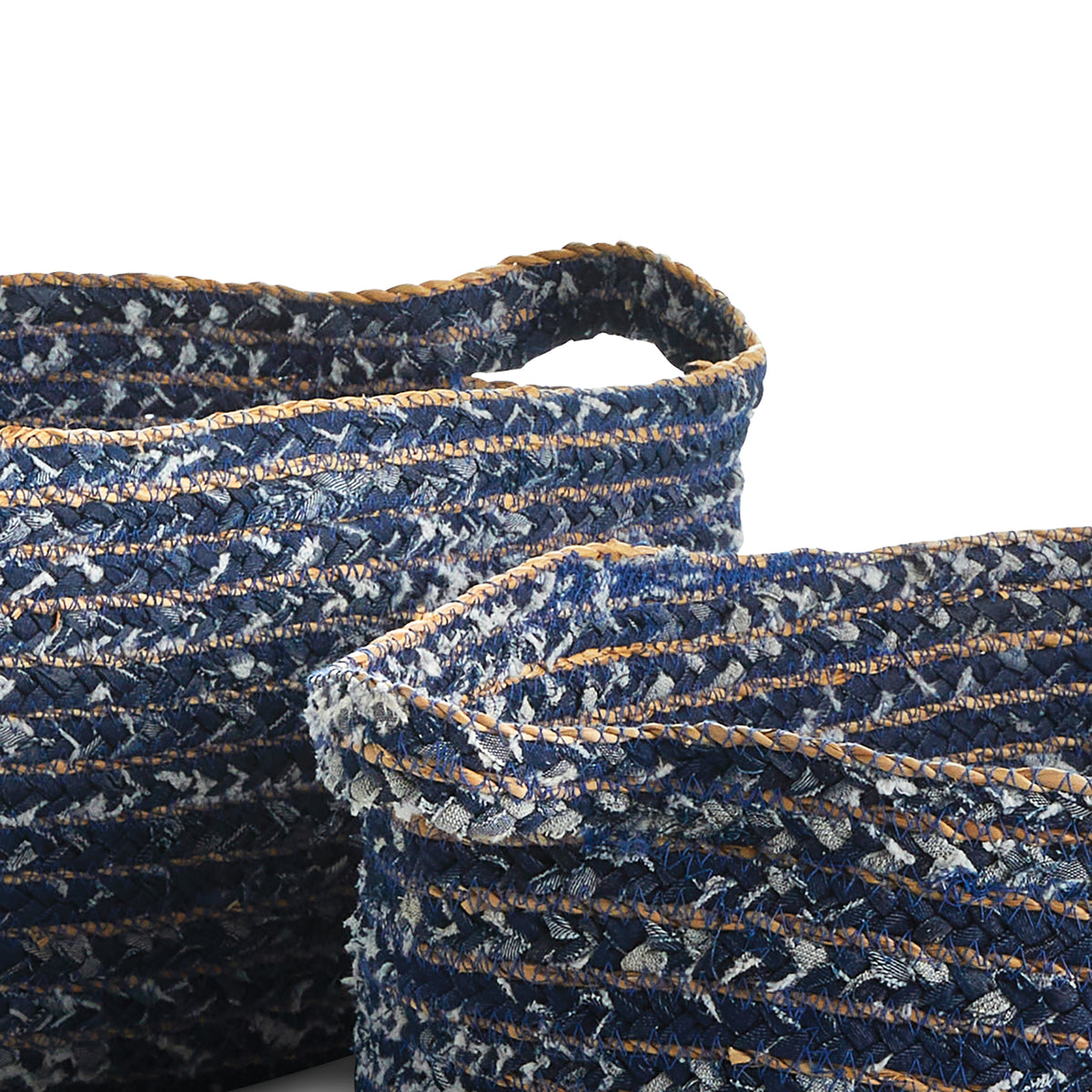 Design Shop Denim Oval Baskets, Set Of 2