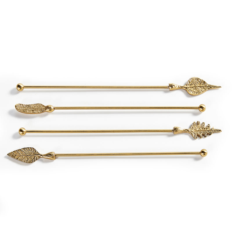 Leaf Swizzle Sticks, Set of 4