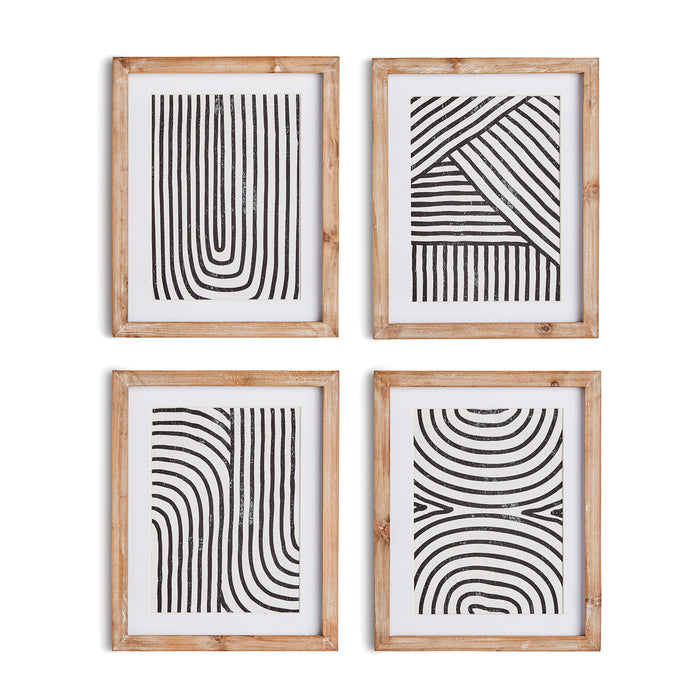 Design Shop Achromatic Linear Petite Prints, Set Of 4