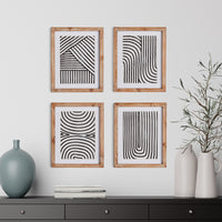 Design Shop Achromatic Linear Petite Prints, Set Of 4