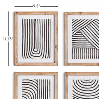 Design Shop Achromatic Linear Petite Prints, Set Of 4