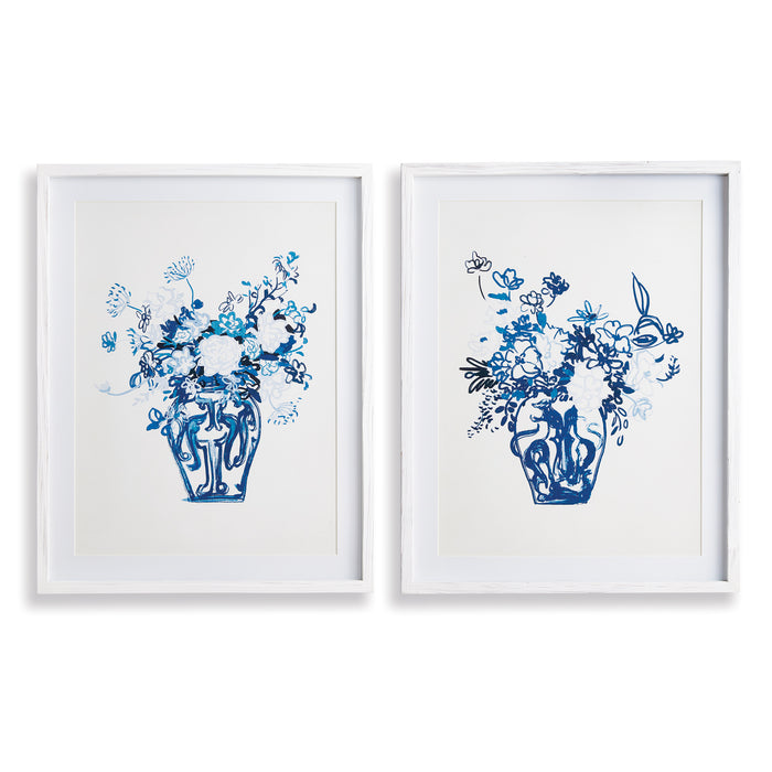 Design Shop Matched Pair Floral Prints, Set Of 2