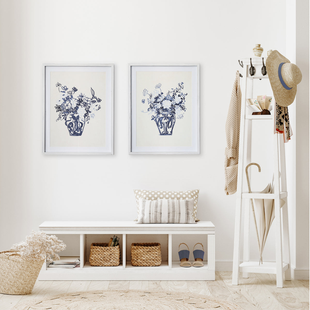 Design Shop Matched Pair Floral Prints, Set Of 2