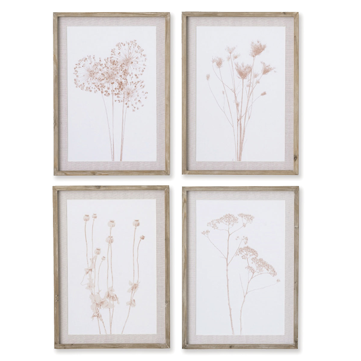 Design Shop Stylized Botanical Prints, Set Of 4