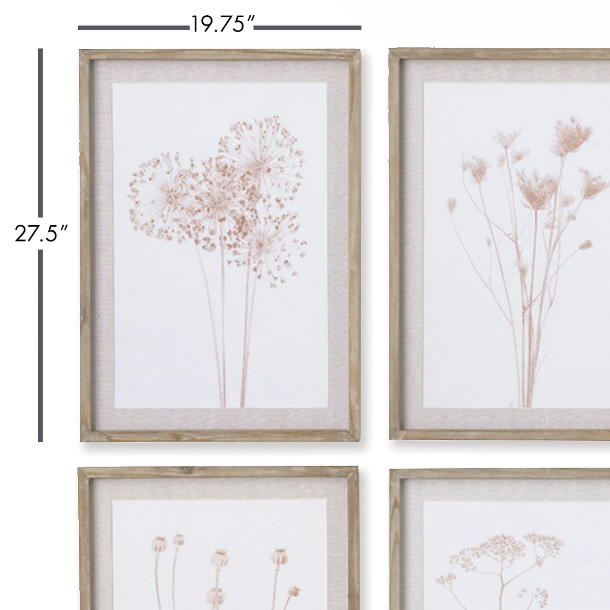Design Shop Stylized Botanical Prints, Set Of 4
