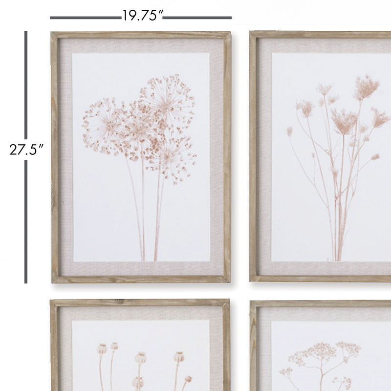 Design Shop Stylized Botanical Prints, Set Of 4
