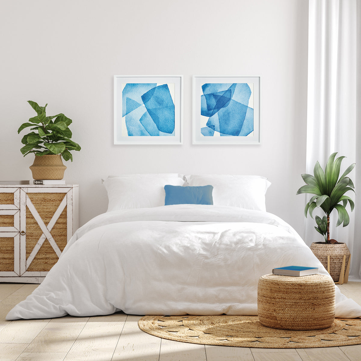 Design Shop Abstract Watercolor Prints, Set Of 2