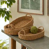 Design Shop Seagrass Oval Trays, Set Of 3