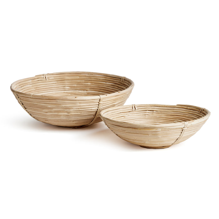 Design Shop Cane Rattan Low Bowls, Set Of 2
