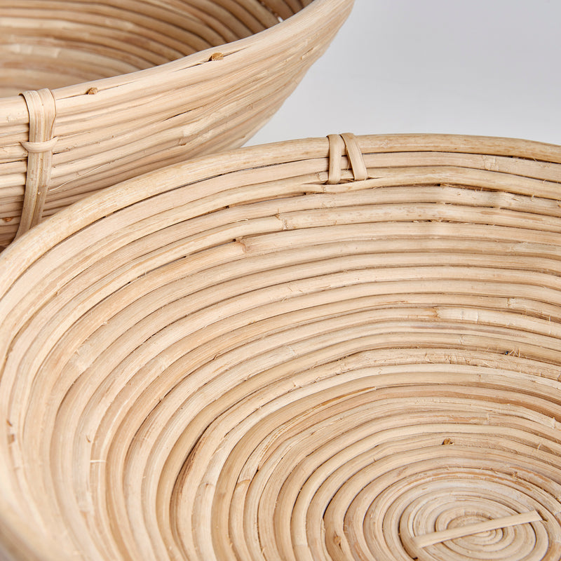 Design Shop Cane Rattan Low Bowls, Set Of 2