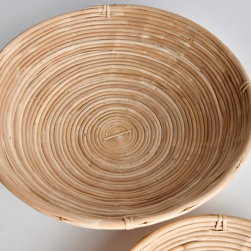 Design Shop Cane Rattan Low Bowls, Set Of 2