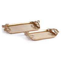 Design Shop Pomegranate Branch Decorative Trays, Set Of 2
