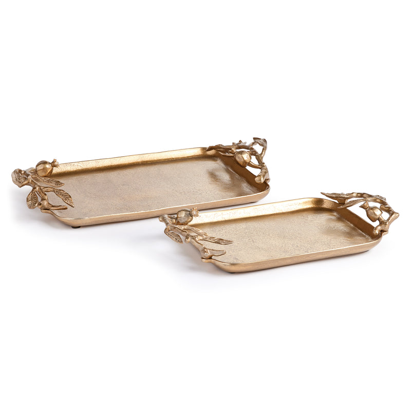 Design Shop Pomegranate Branch Decorative Trays, Set Of 2