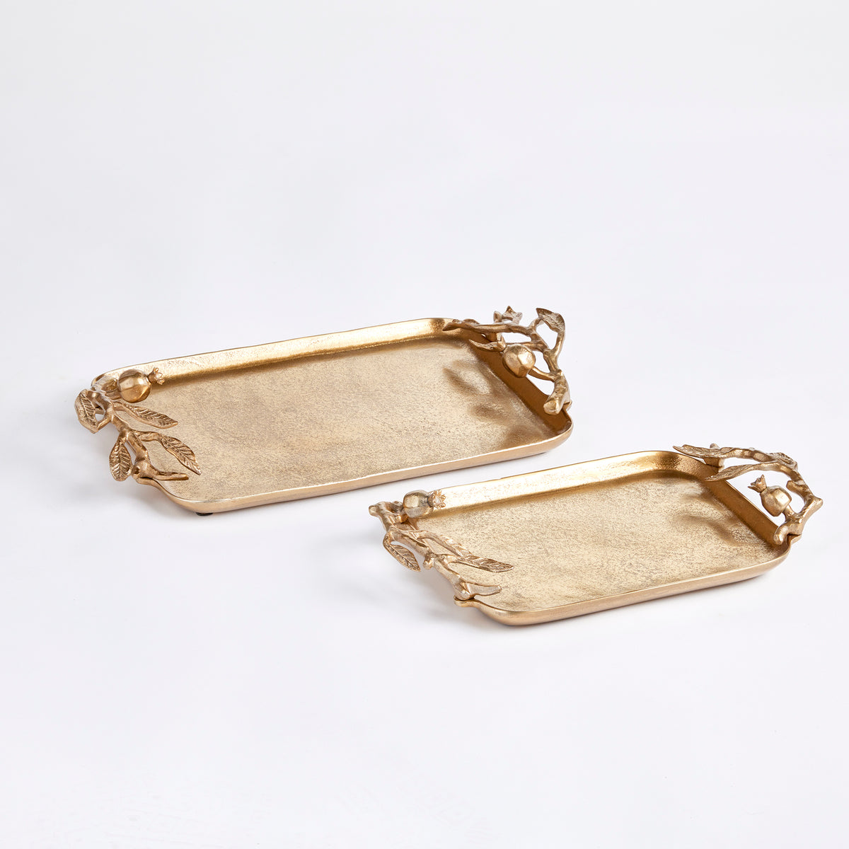 Design Shop Pomegranate Branch Decorative Trays, Set Of 2