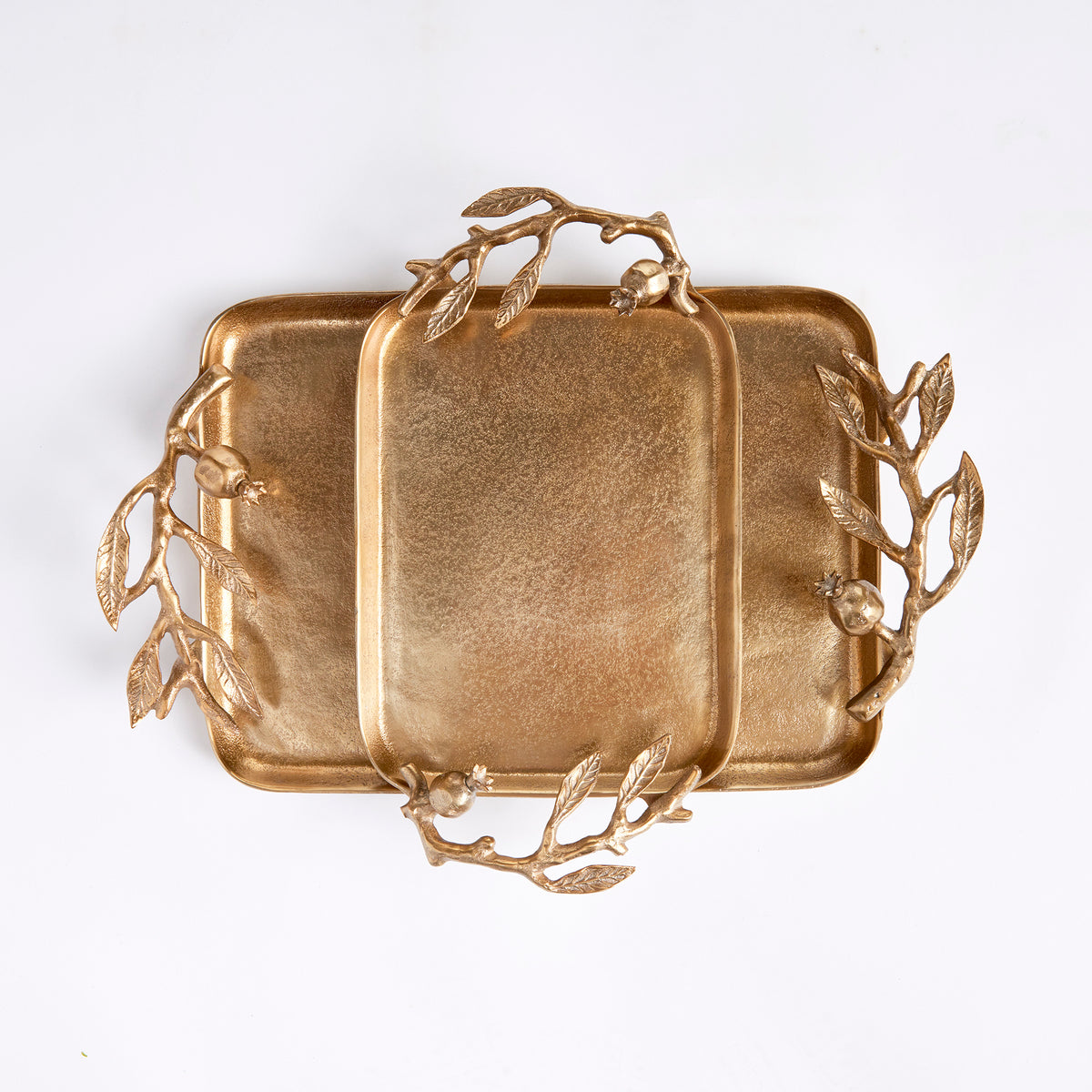 Design Shop Pomegranate Branch Decorative Trays, Set Of 2