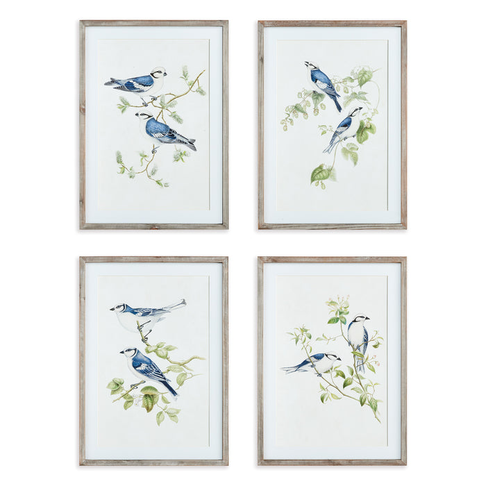 Design Shop Blue Birds Prints, Set Of 4