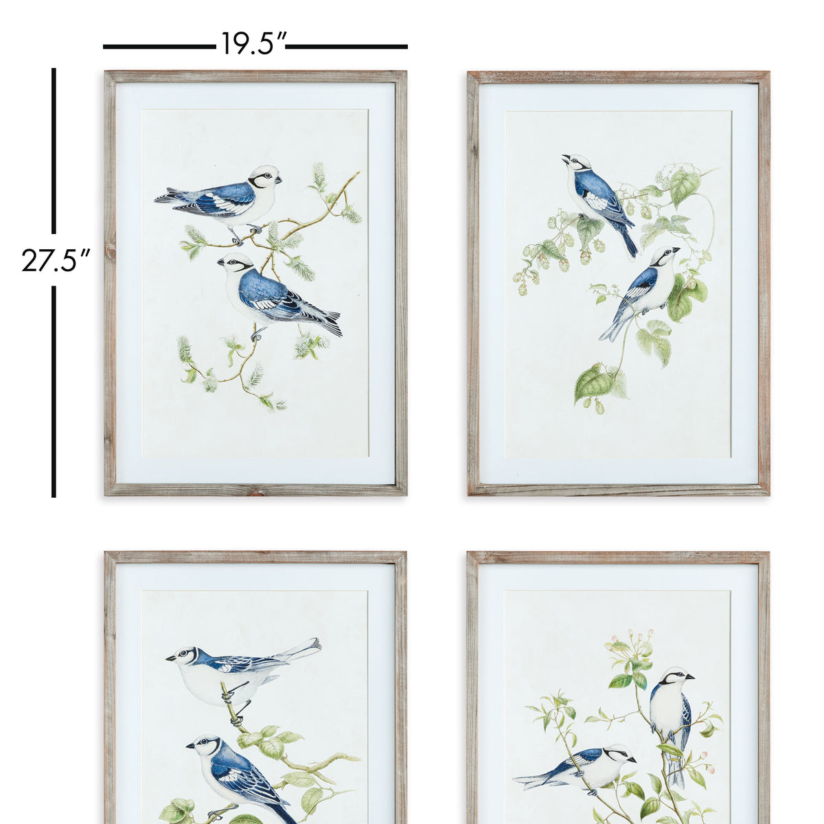 Design Shop Blue Birds Prints, Set Of 4