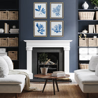 Design Shop Indigo Seaweed Prints, Set Of 4
