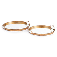 Design Shop Braiden Decorative Mirrored Trays, Set Of 2