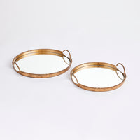 Design Shop Braiden Decorative Mirrored Trays, Set Of 2