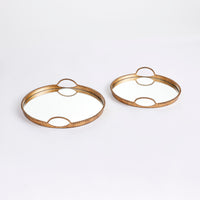 Design Shop Braiden Decorative Mirrored Trays, Set Of 2