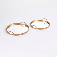 Design Shop Braiden Decorative Mirrored Trays, Set Of 2