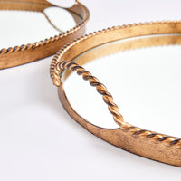 Design Shop Braiden Decorative Mirrored Trays, Set Of 2