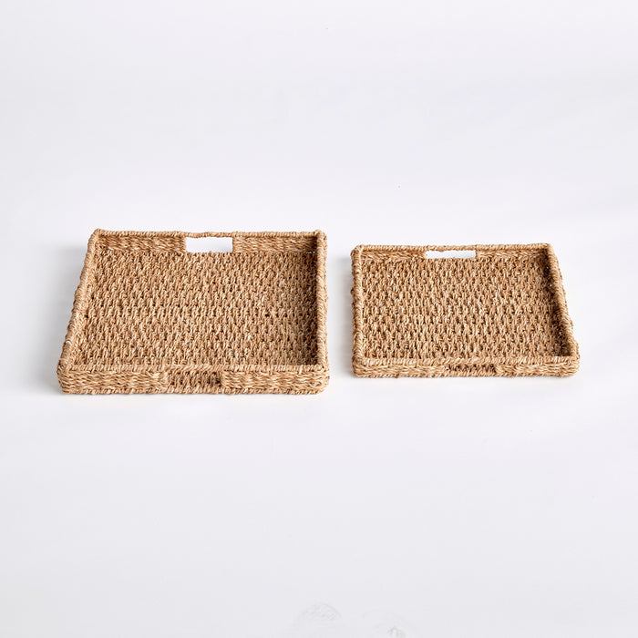 Design Shop Seagrass Rectangular Trays, Set Of 2