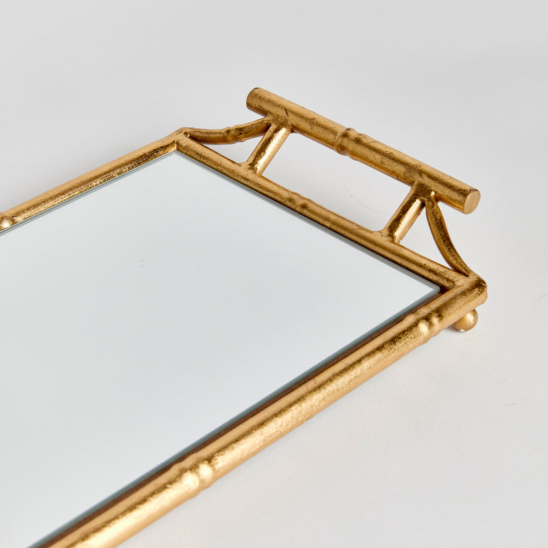 Design Shop Daphne Narrow Mirrored Tray With Handles