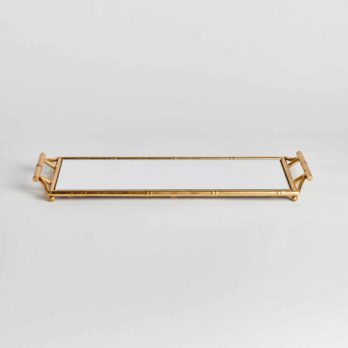 Design Shop Daphne Narrow Mirrored Tray With Handles