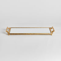Design Shop Daphne Narrow Mirrored Tray With Handles