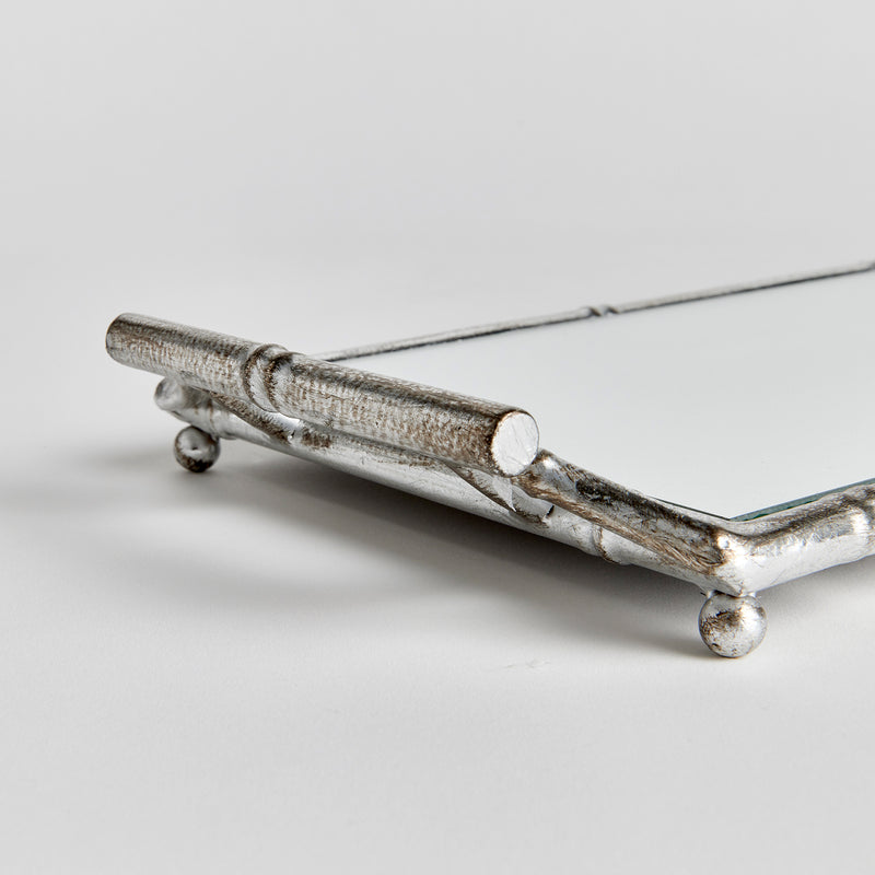 Design Shop Daphne Narrow Mirrored Tray With Handles