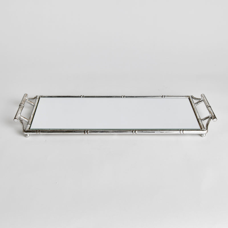 Design Shop Daphne Narrow Mirrored Tray With Handles