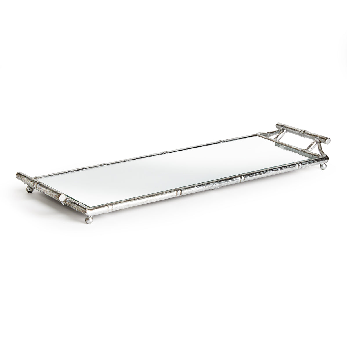 Design Shop Daphne Narrow Mirrored Tray With Handles