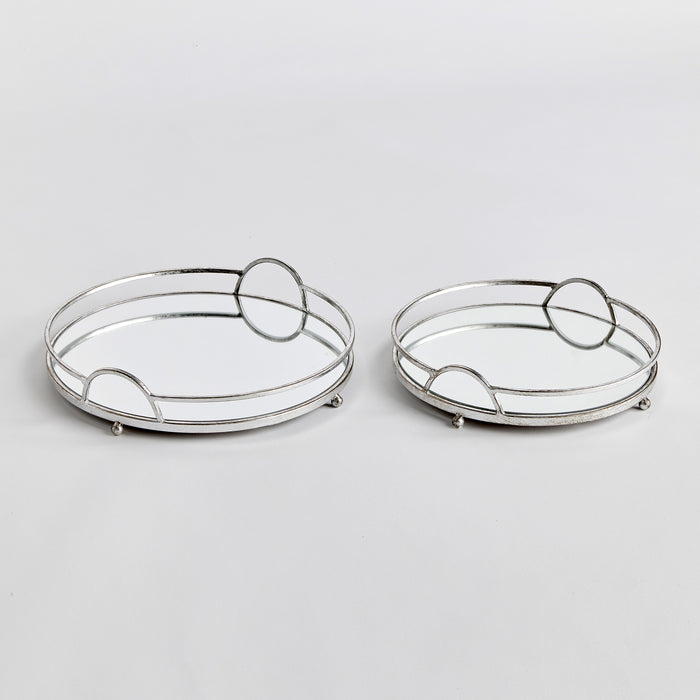 Design Shop Hudson Mirrored Trays, Set Of 2