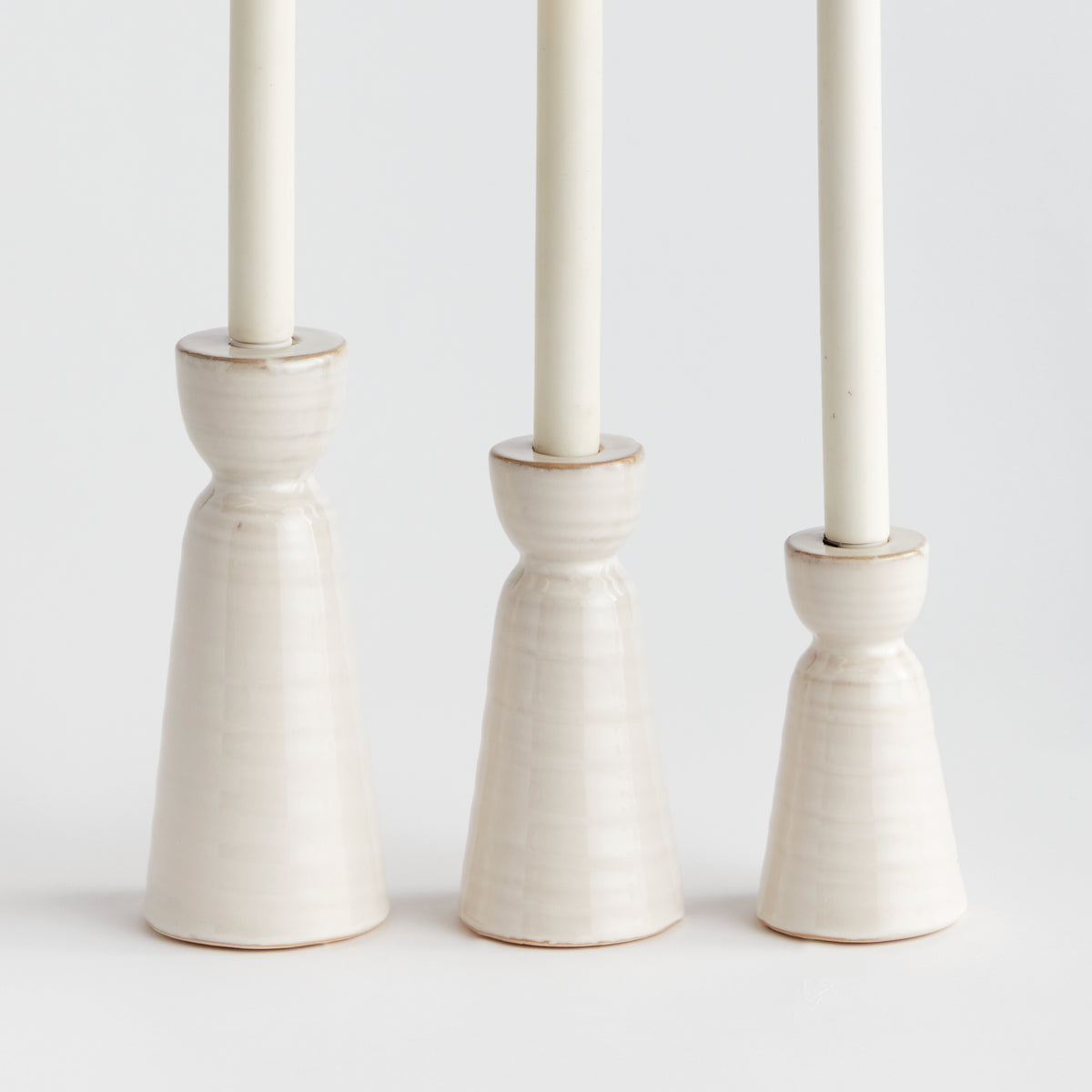 Design Shop Libbey Taper Holders, Set Of 3