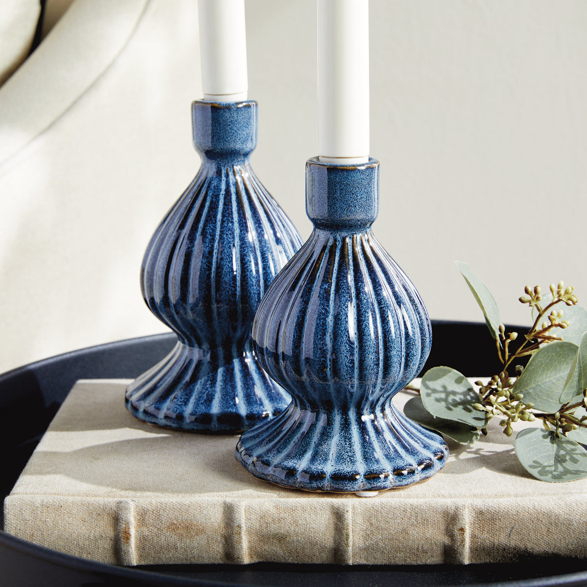 Design Shop Mela Taper Holders, Set Of 2