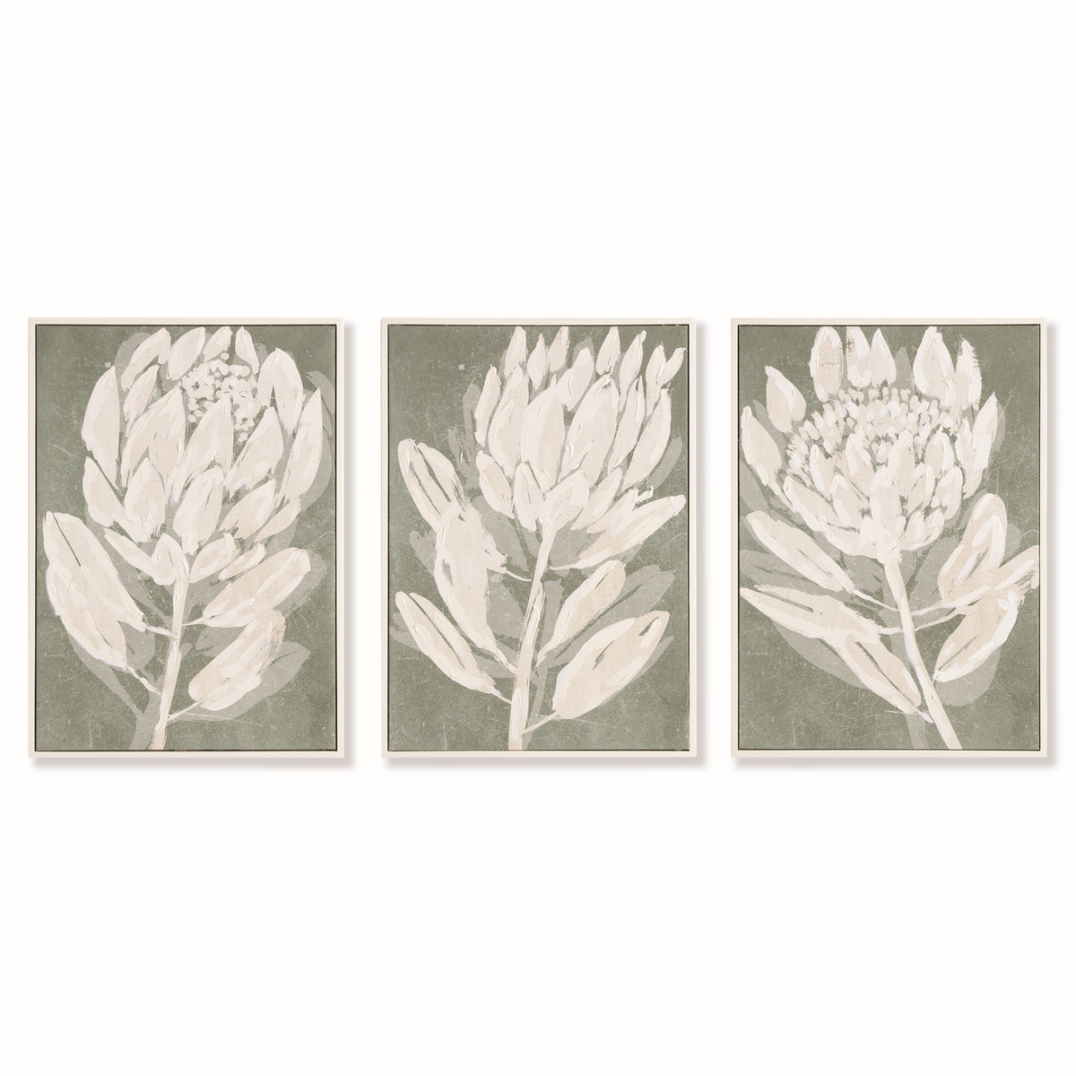 Design Shop Protea Triptych Hand-Embellished Giclees, Set Of 3