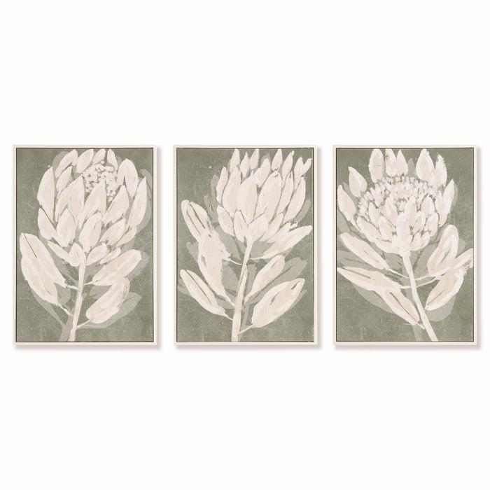 Design Shop Protea Triptych Hand-Embellished Giclees, Set Of 3