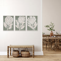 Design Shop Protea Triptych Hand-Embellished Giclees, Set Of 3