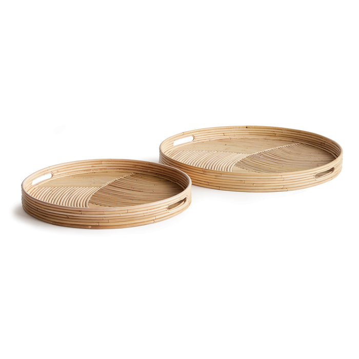 Design Shop Jelani Cane Round Trays, Set Of 2