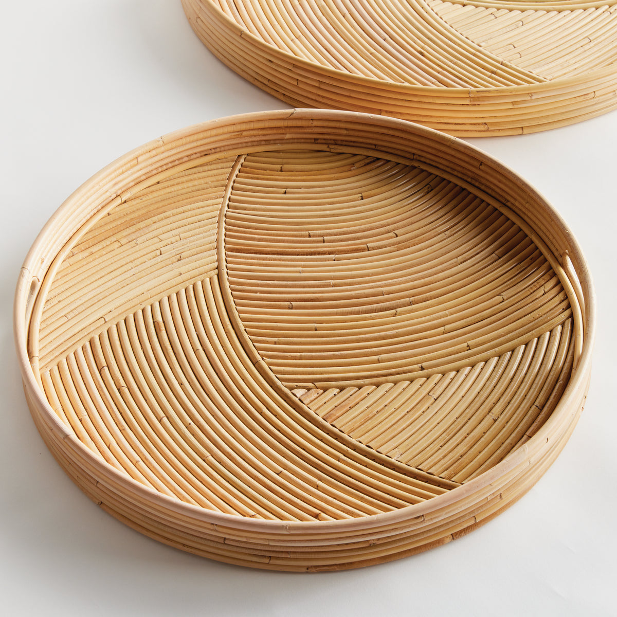 Design Shop Jelani Cane Round Trays, Set Of 2