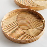 Design Shop Jelani Cane Round Trays, Set Of 2