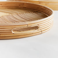 Design Shop Jelani Cane Round Trays, Set Of 2