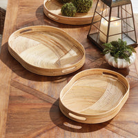 Design Shop Jelani Cane Oval Trays, Set Of 2