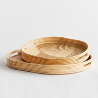 Design Shop Jelani Cane Oval Trays, Set Of 2
