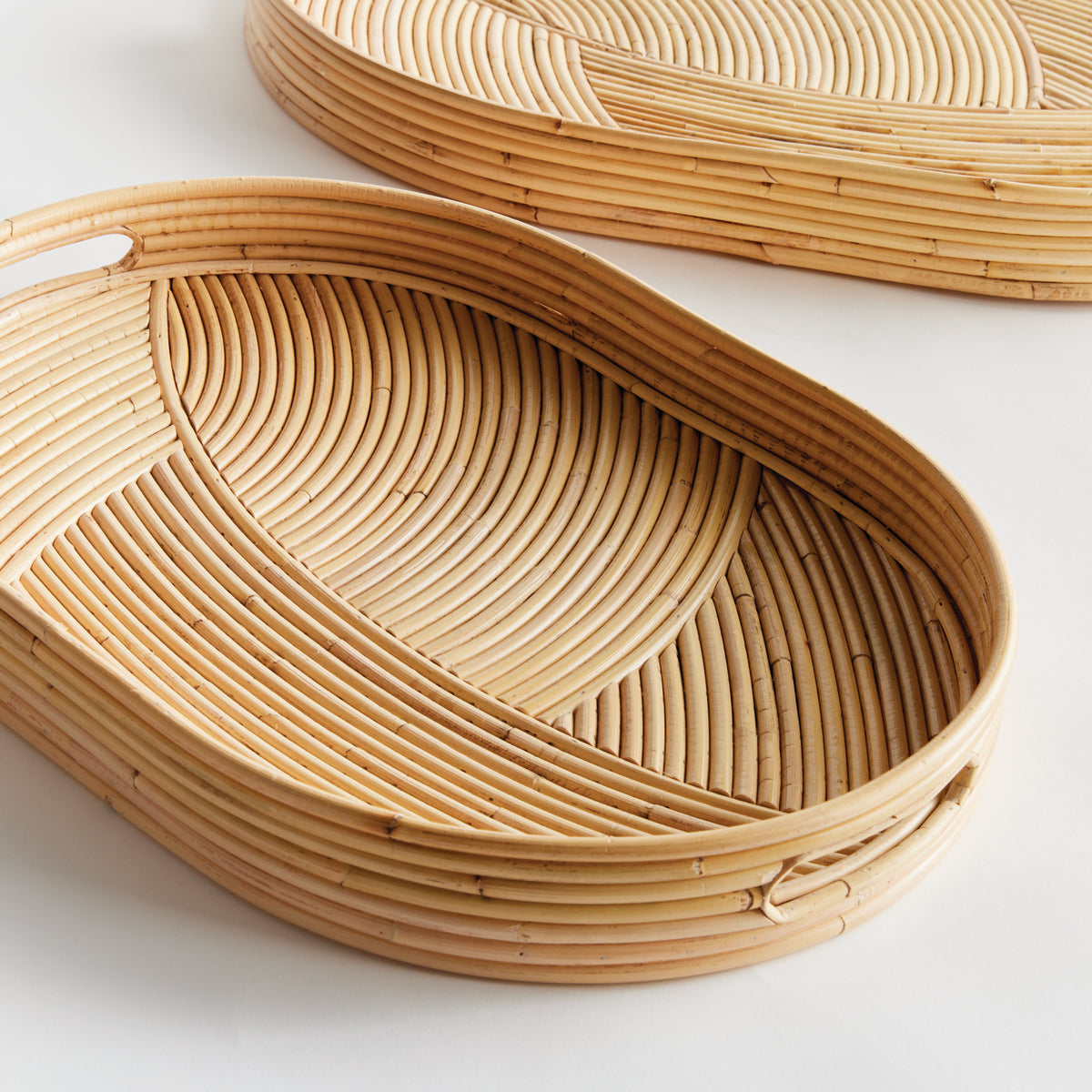 Design Shop Jelani Cane Oval Trays, Set Of 2