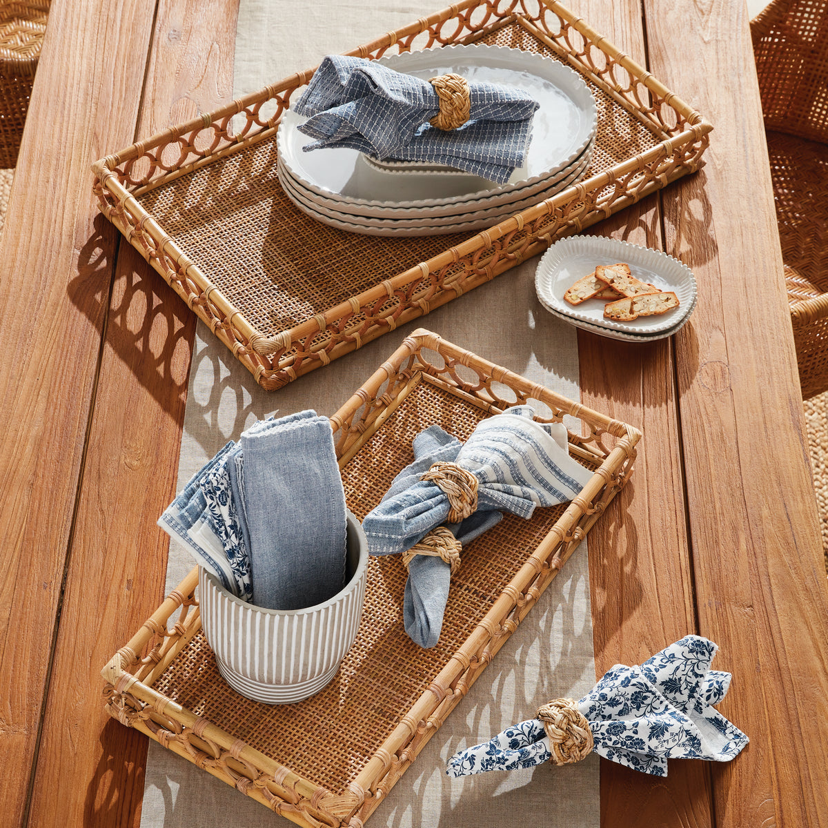 Design Shop Ninette Rectangular Trays, Set Of 2